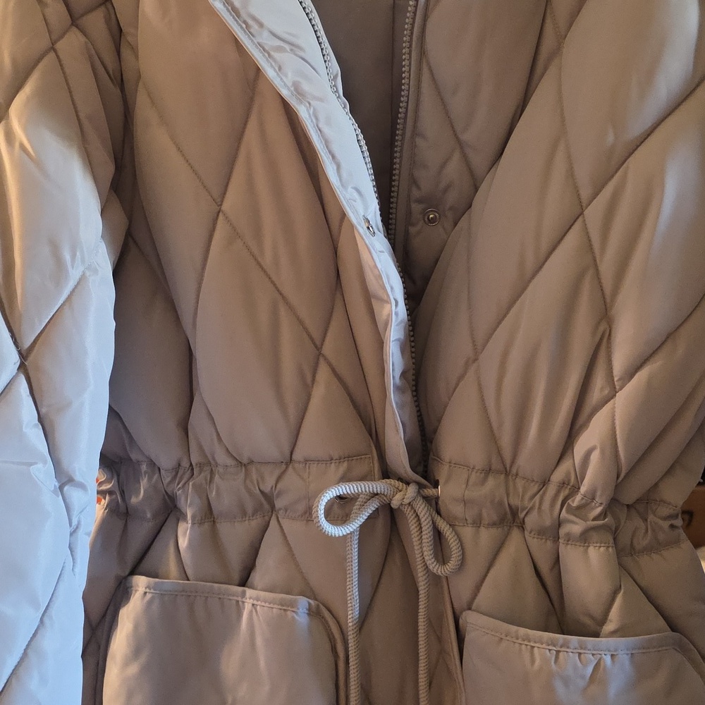 π£ Kenneth Cole NY Quilted Puffer π§₯ Coat π Tags XL Hood Zip/Snap/Tie PocketsβοΈ - Picture 10 of 10